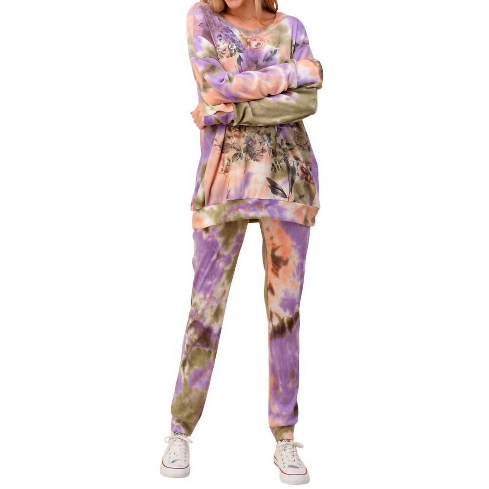 NEW BLUMIN floral tie dye jogger set - plus in multi